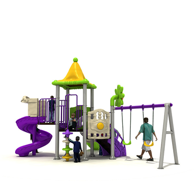 Outdoor Children Playground Equipment Swing Set Plastic Slide Customized